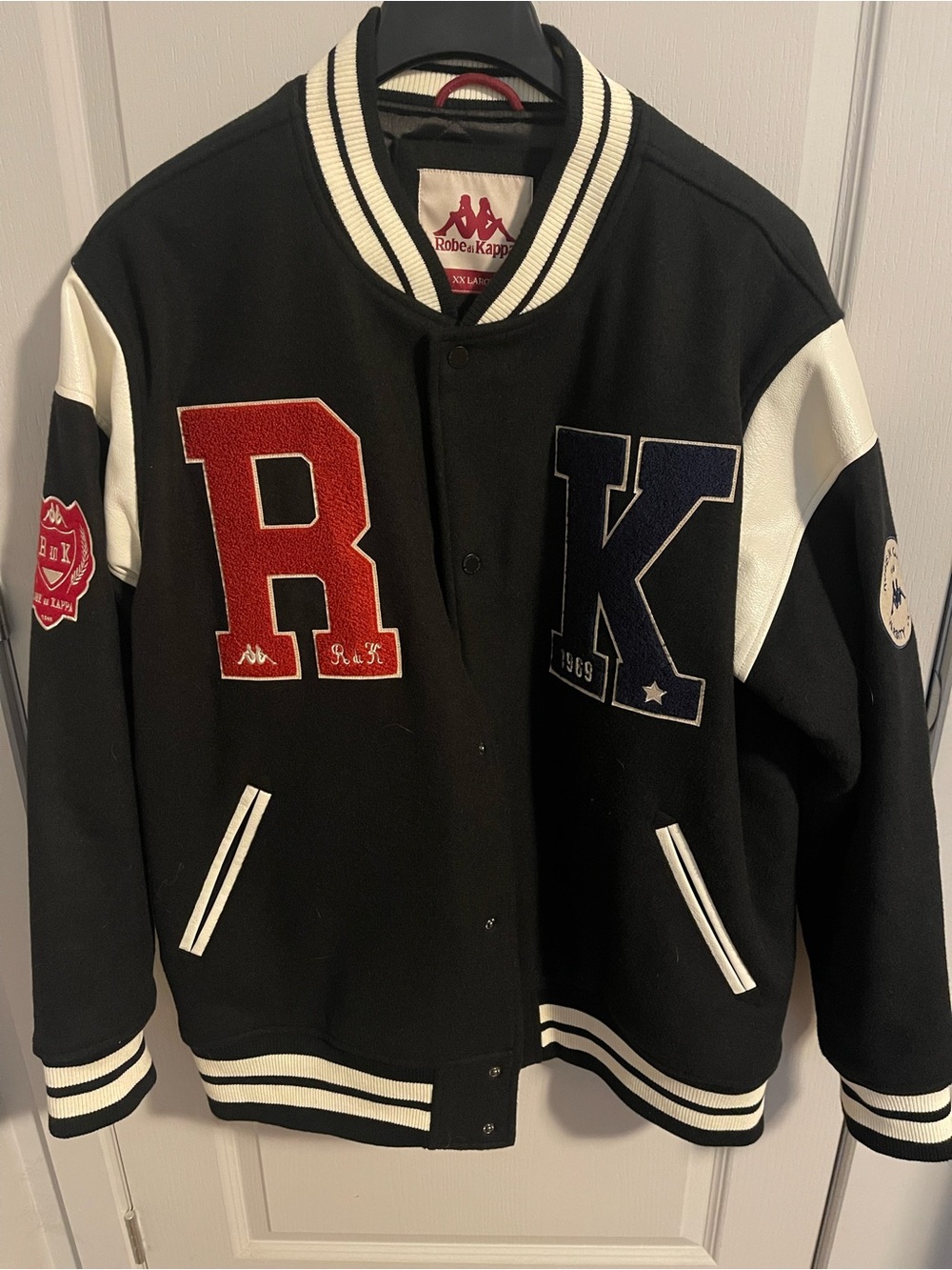 Robe di Kappa Black and White Varsity Jacket